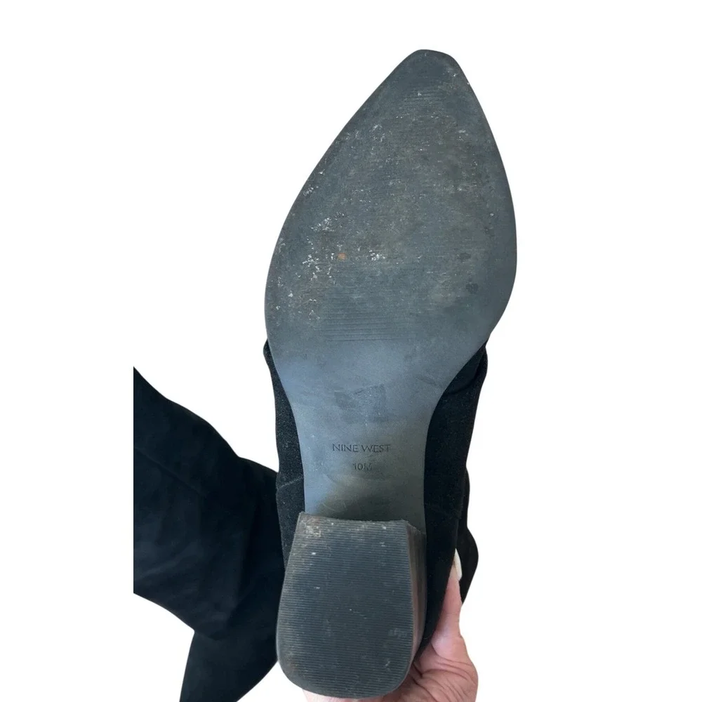 Nine West Chicke Women's Block Heel High Shaft Dress Boots‎ SZ: 10
